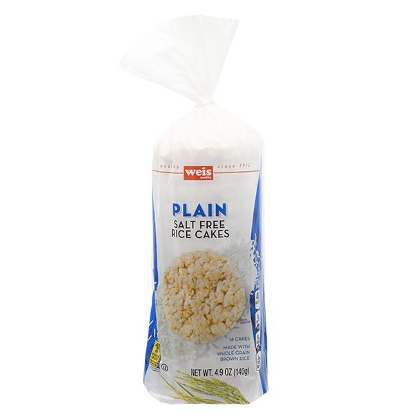 slide 1 of 6, Weis Quality Salt Free Rice Cakes, 4.9 oz