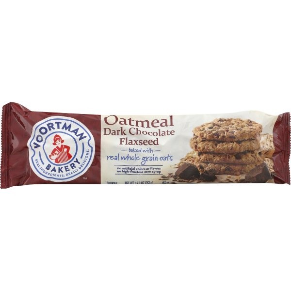 slide 1 of 8, Voortman Bakery Oatmeal Dark Chocolate Flaxseed Cookies, 12.3 oz