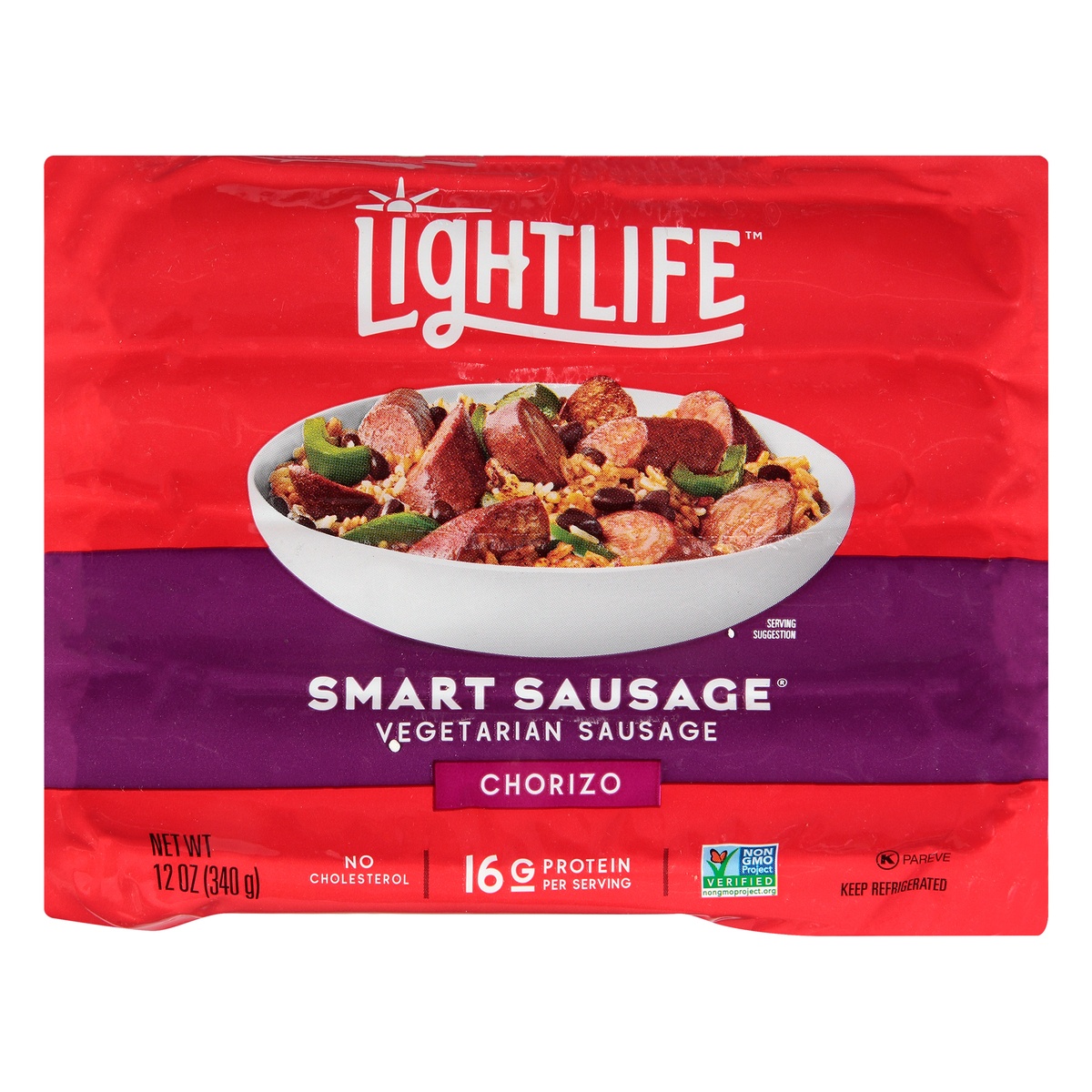 slide 1 of 1, Lightlife Smart Sausages Plant-Based Vegan Chorizo Sausage, 