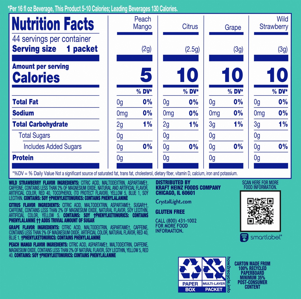 slide 5 of 9, Crystal Light Energizing Variety Pack, 44 ct On-the-Go Packets, 44 ct