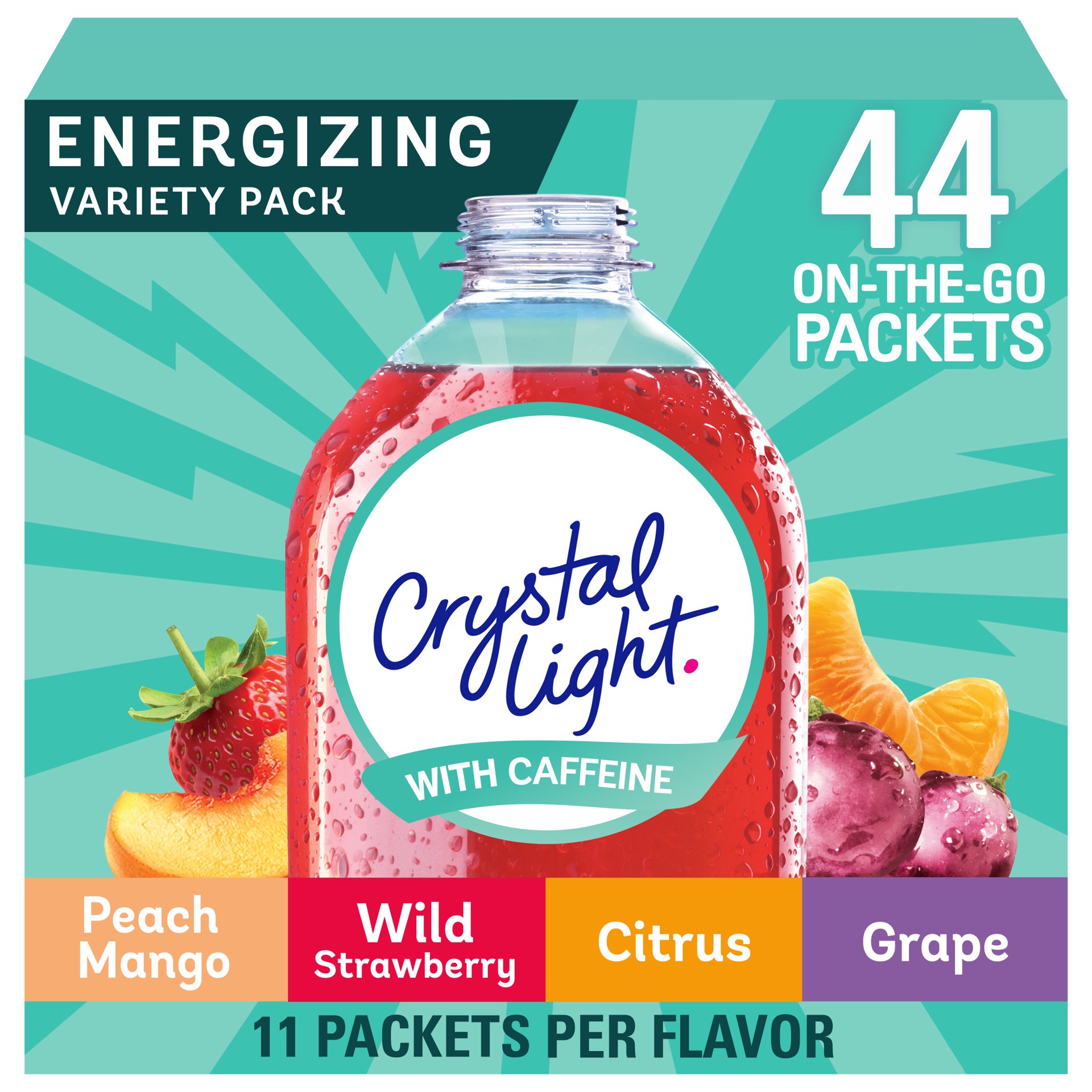 slide 1 of 9, Crystal Light Energizing Variety Pack, 44 ct On-the-Go Packets, 44 ct