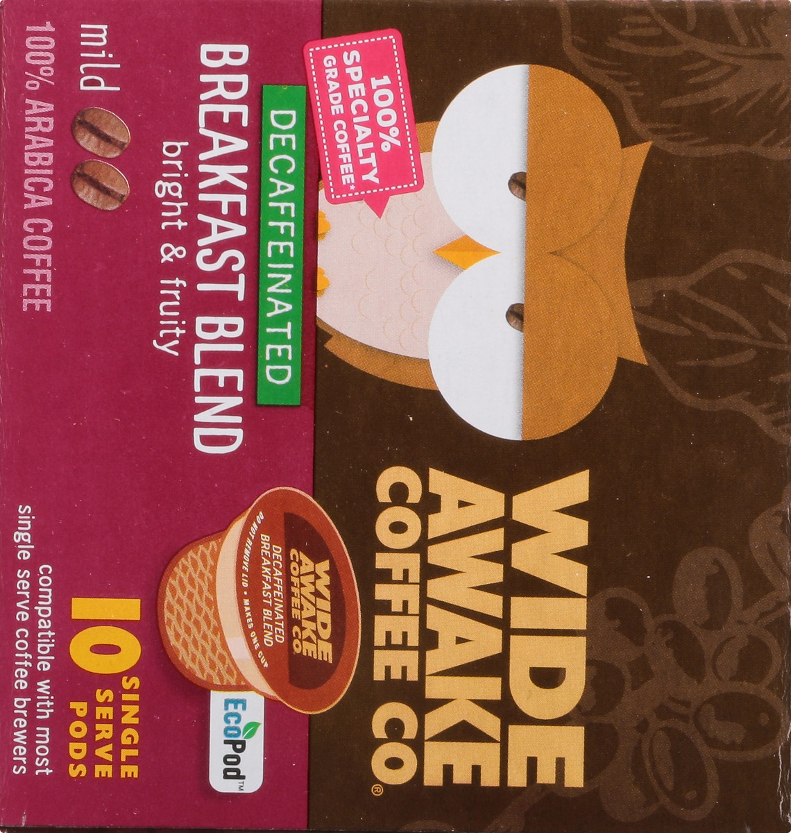 slide 6 of 15, Wide Awake Coffee Co. Single Serve Pods Decaffeinated Mild Breakfast Blend Coffee - 10 ct, 10 ct