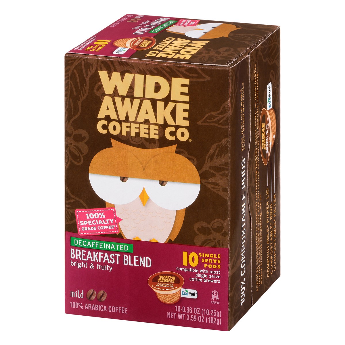 slide 5 of 15, Wide Awake Coffee Co. Single Serve Pods Decaffeinated Mild Breakfast Blend Coffee - 10 ct, 10 ct