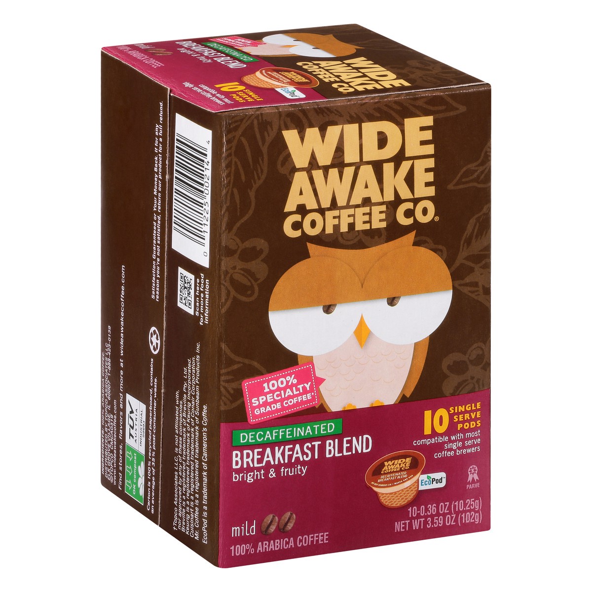 slide 11 of 15, Wide Awake Coffee Co. Single Serve Pods Decaffeinated Mild Breakfast Blend Coffee - 10 ct, 10 ct