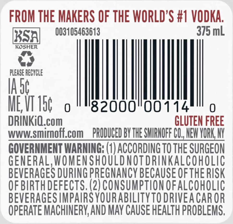 slide 4 of 4, Smirnoff Company Smirnoff Vodka 375 Ml, 375 ml