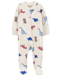 Carter's Baby Dinosaur 2-Way Zip Thermal Sleep & Play Pajamas Ivory 9M