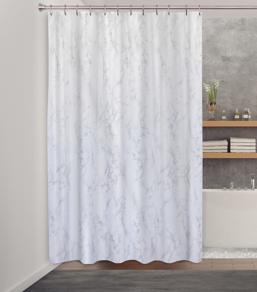 slide 1 of 1, HD Designs Fabric Shower Curtain - Marble Gray, 1 ct