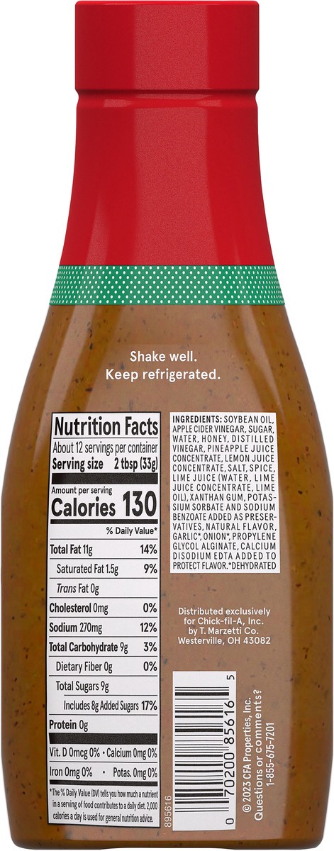 slide 2 of 9, Chick-fil-A Dressing, Zesty Apple Cider Vinaigrette, 12 oz
