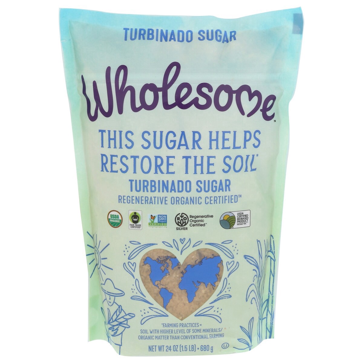 slide 1 of 5, Wholesome Turbinado Sugar 24 oz, 24 oz
