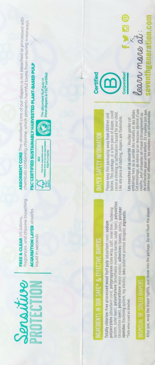 slide 3 of 9, Seventh Generation Baby Diapers Protection, Size 5, 19 Count, 1 PK