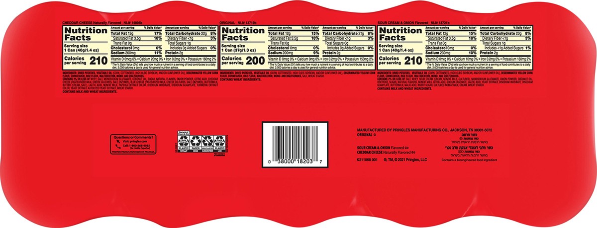 slide 2 of 13, Pringles Potato Crisps Chips, Lunch Snacks, On-the-Go Snacks, Grab N' Go, Variety Pack, 13.7oz Tray, 10 Cans, 13.7 oz