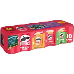 Pringles Potato Crisps Chips, Lunch Snacks, Variety Pack, 13.7oz Pack, 10 Cans