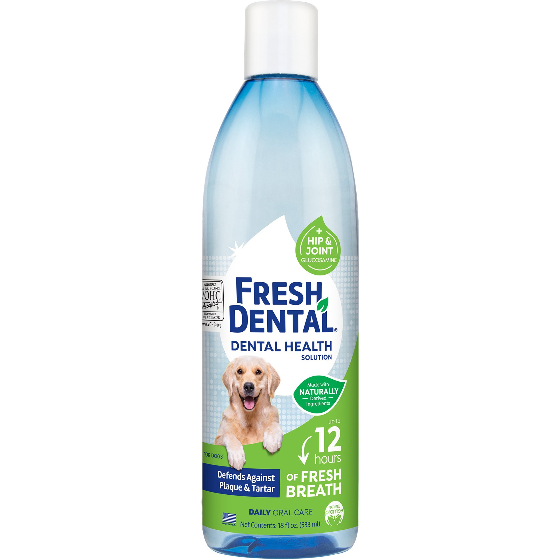 slide 1 of 19, Naturel Promise Naturél Promise Fresh Dental Water Additive Plus Hip & Joint Support, 18oz - Dental Health Solution for Dogs - Easy to Use - Helps Clean Teeth - Freshens Breath - No Brushing Required, 18 fl oz