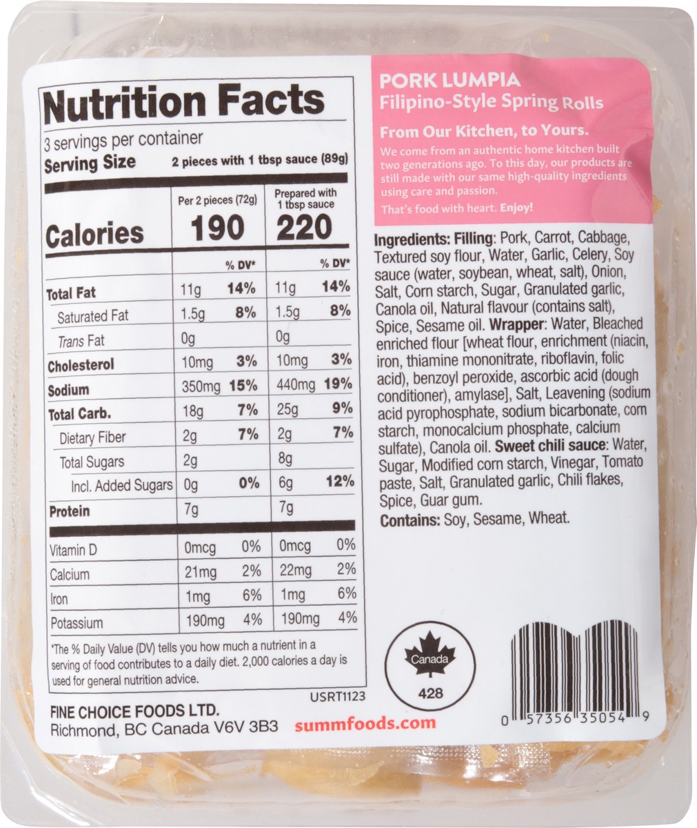 slide 6 of 14, SUMM! Pork Lumpia Filipino-Style Spring Rolls 9.38 oz, 6 ct