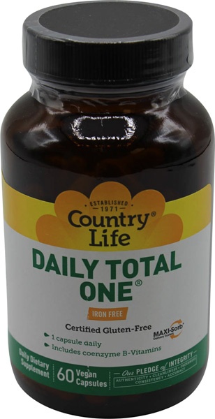 slide 1 of 1, Country Life Daily Total One Iron Free Maxi Sorb Vegetarian Capsules, 60 ct