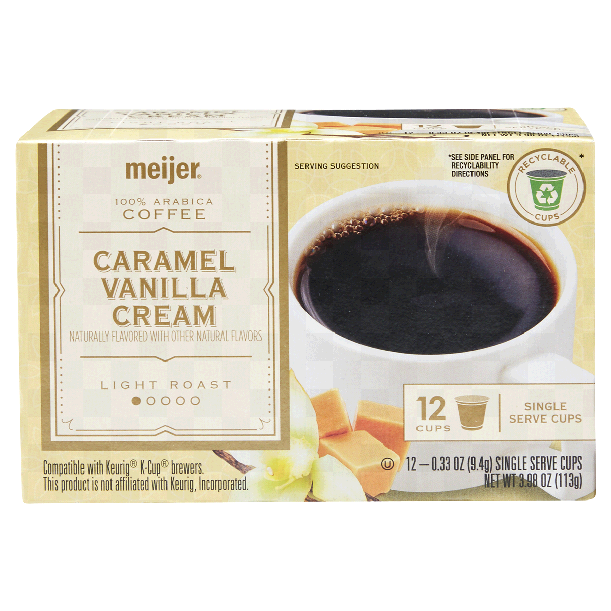 slide 1 of 1, Meijer K-Cup Caramel Vanilla Cream Coffee, 12 ct; 3.9 oz