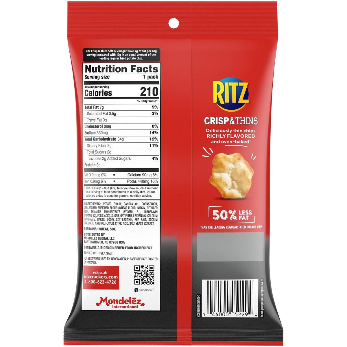 slide 2 of 12, 1.7Z Ritz Crisps Salt&Vinegar, 0.11 lb