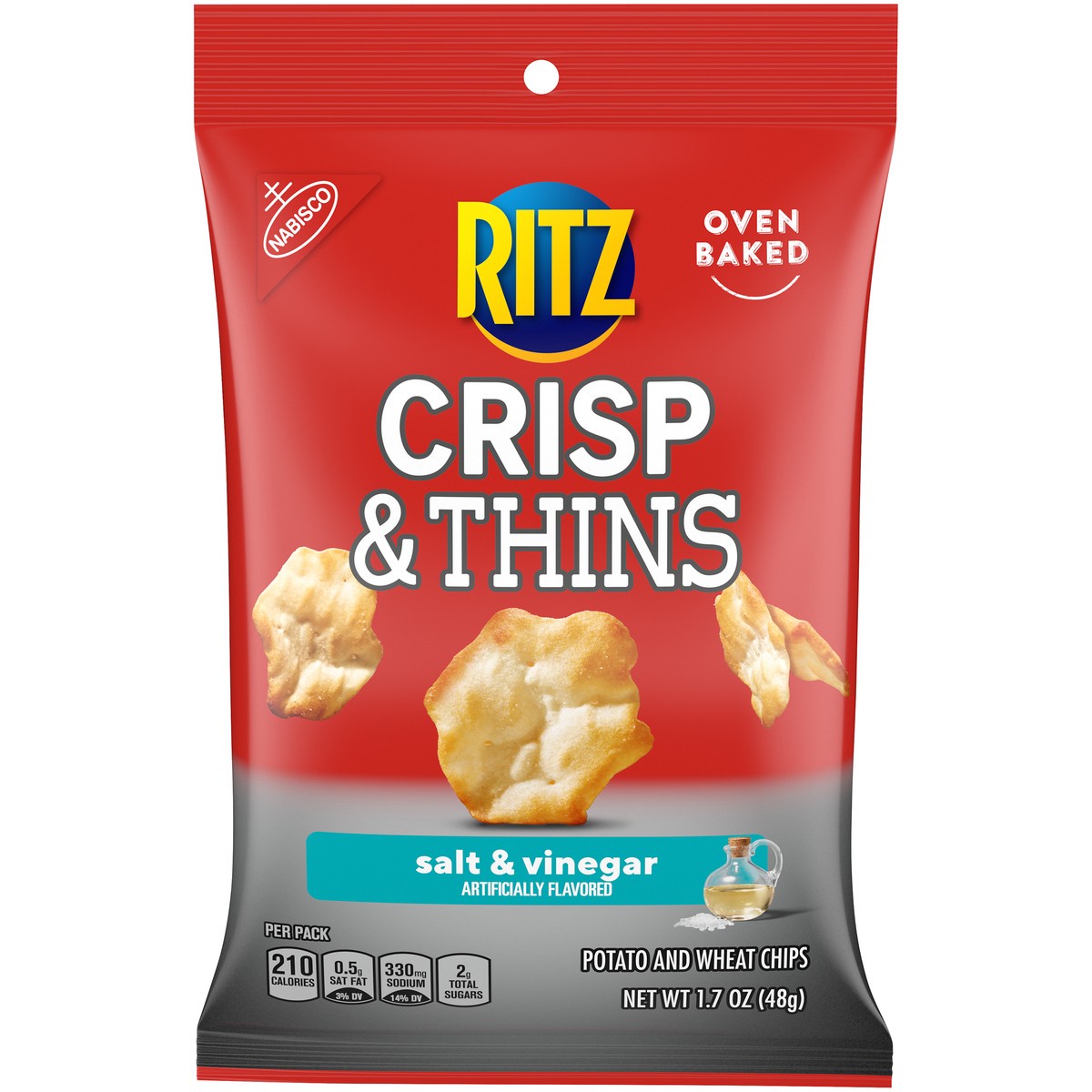 slide 1 of 12, 1.7Z Ritz Crisps Salt&Vinegar, 0.11 lb