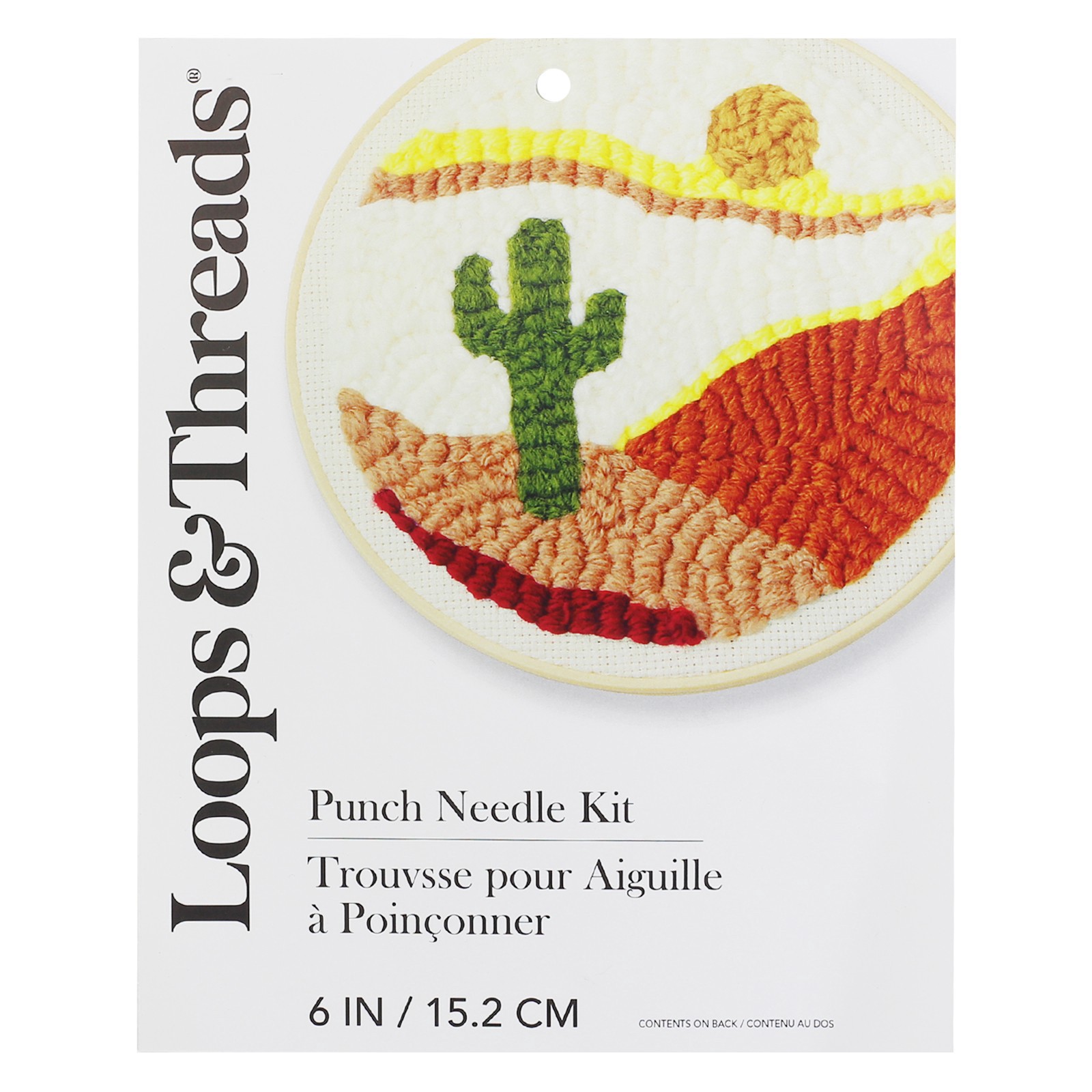 slide 2 of 3, Desert Cactus Punch Needle Kit By Loops & Threads, 6 in x 6 in