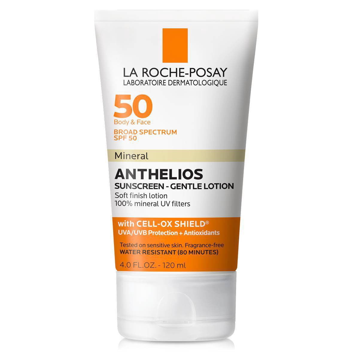 slide 1 of 5, La Roche-Posay La Roche-Posay Anthelios Mineral Sunscreen Body and Face Sunscreen Lotion - SPF, 50 ct; 4.05 fl oz