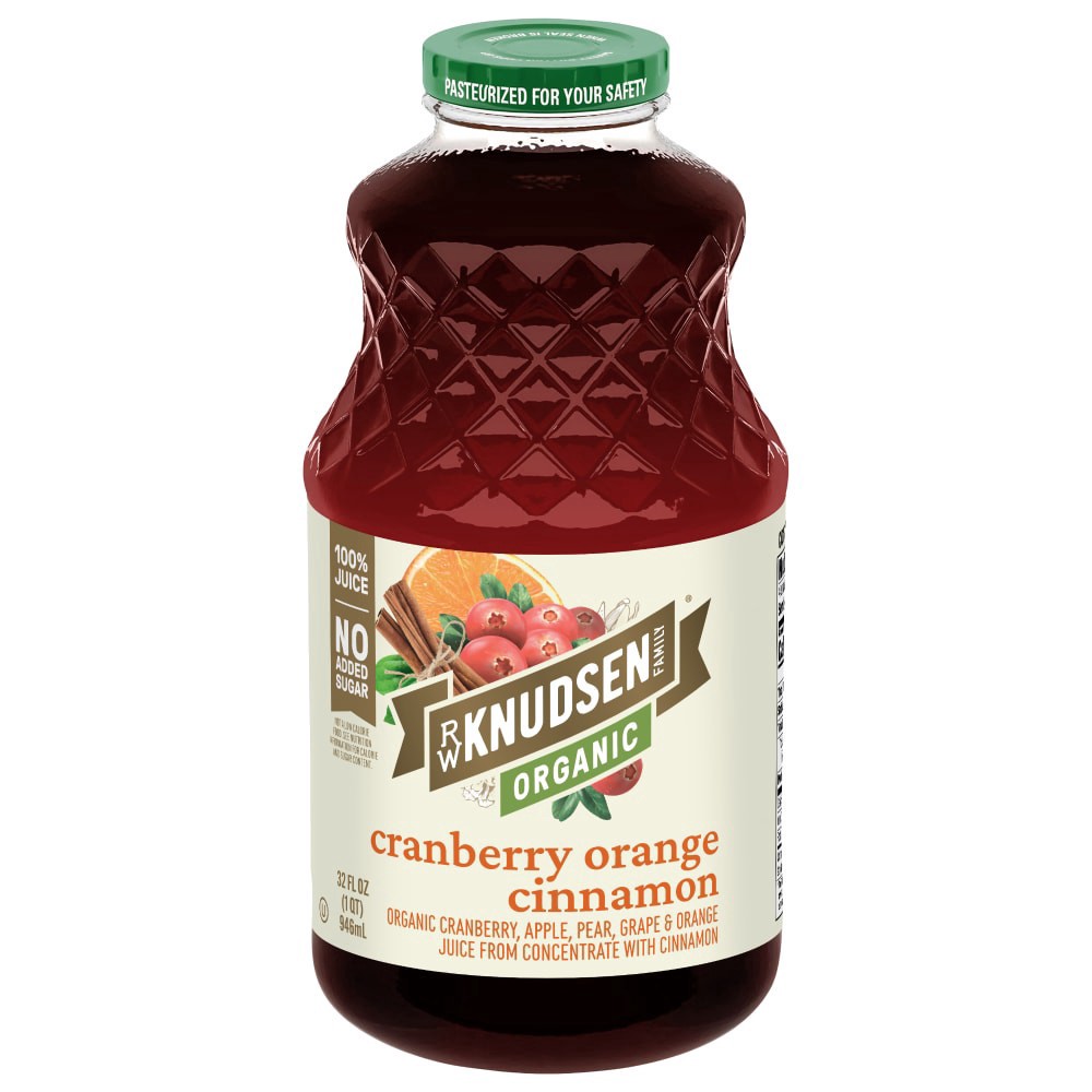 slide 1 of 4, RW Knudsen Family Organic Cranberry Orange Cinnamon 100% Juice 32 fl oz, 32 fl oz