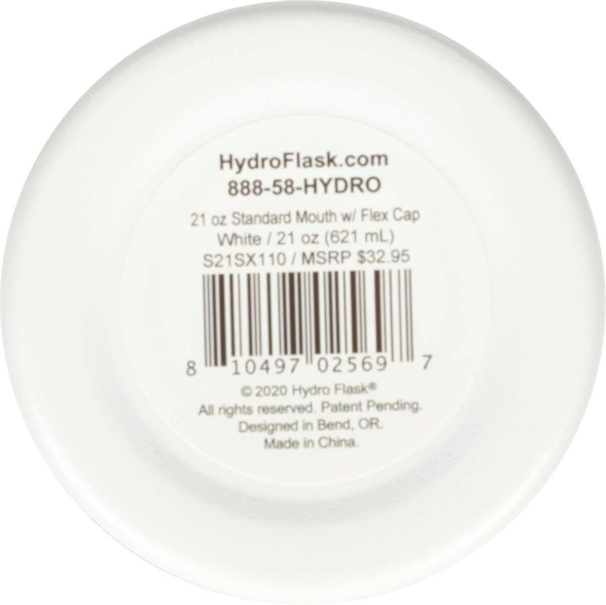 slide 4 of 9, Hydro Flask 21 Ounce Standard Mouth White Bottle 1 ea, 1 ct