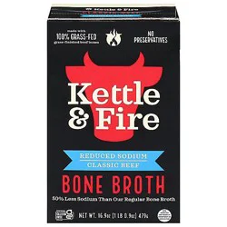 Kettle & Fire Bone Broth Beef Reduced Sodium - 16.9 oz