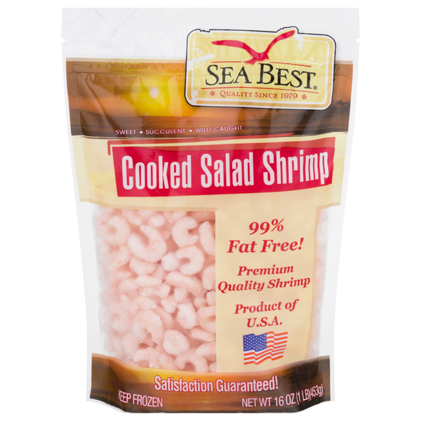 slide 1 of 1, Sea Best Cooked Salad Shrimp, 1 lb