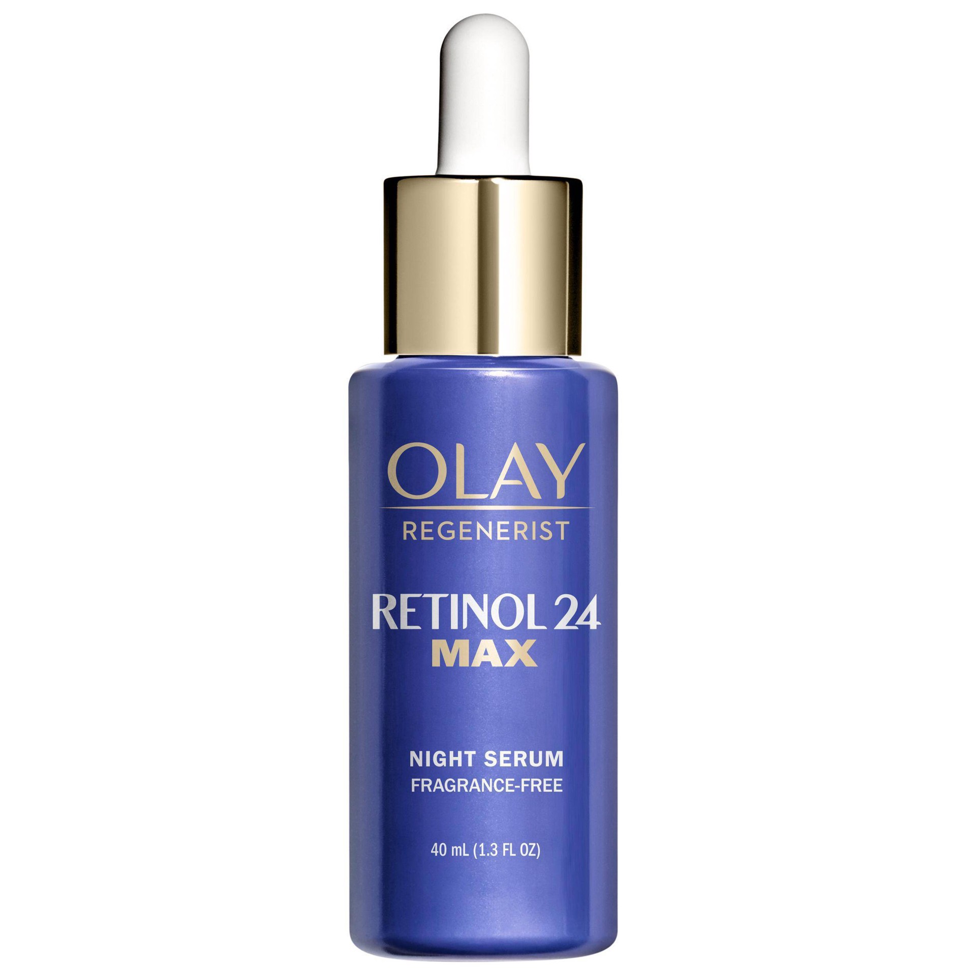 slide 6 of 11, Olay Regenerist Retinol 24 MAX Night Face Serum, 1.3 Oz, 1.3 fl oz