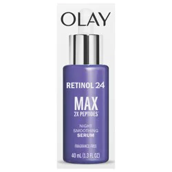 Olay Retinol 24 MAX Night Smoothing Serum, Fragrance – Free, 1.3 Oz