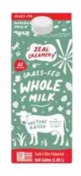 Zeal Creamery Grade A Ultra-Pasteurized Grass Fed Whole Milk
