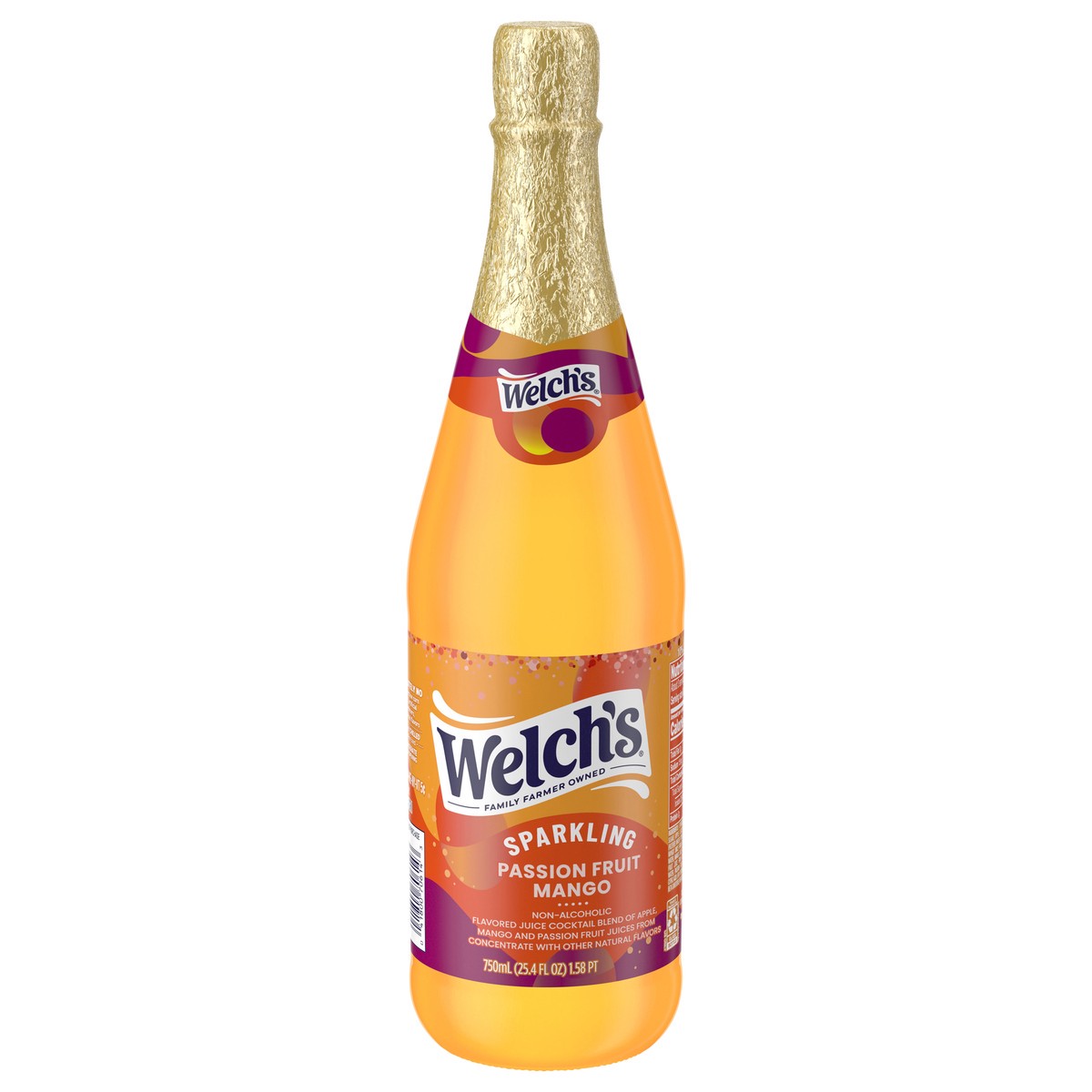 slide 1 of 1, Welch's Sparkling Passion Fruit Mango Juice Cocktail 25.4 oz Bottle, 25.4 fl oz