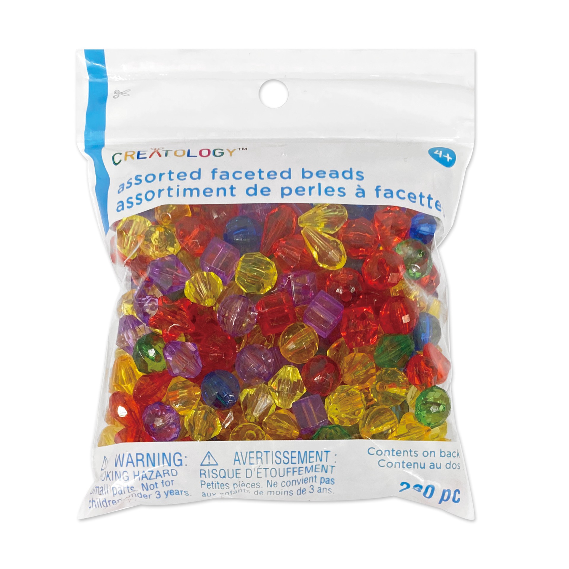 slide 2 of 4, Rainbow Mixed Shape Faceted Beads By Creatology, 0.25 in x 0.37 in