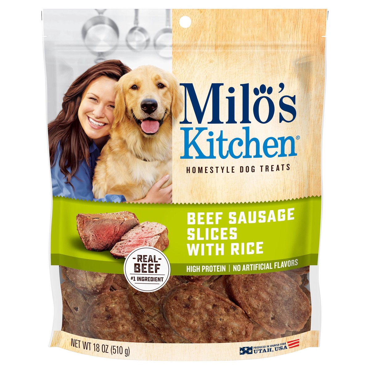 slide 1 of 5, Milo's Kitchen Dog Treat, 18 oz