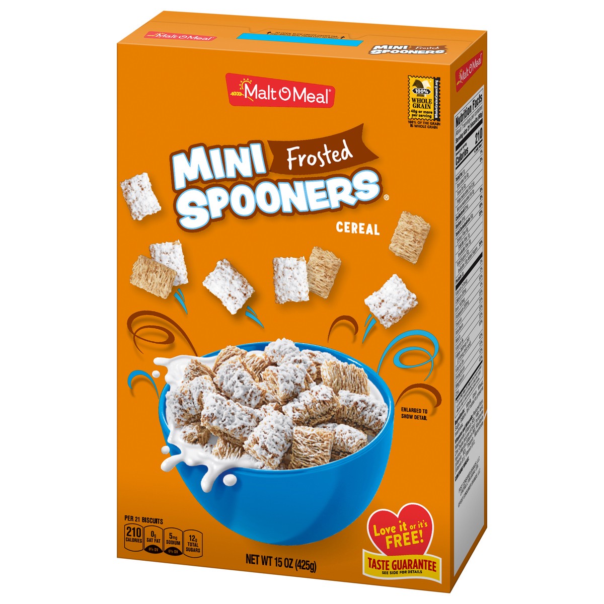 slide 8 of 9, Malt-O-Meal Frosted Mini Spooners Shredded Wheat Cereal, 15 OZ Small Box, 15 oz