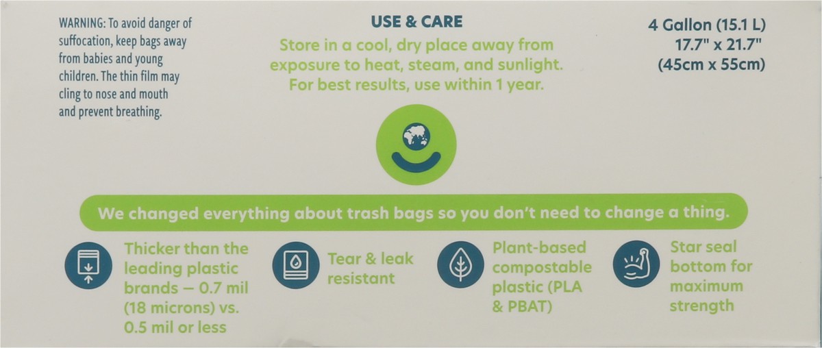 slide 5 of 11, For Good 4 Gallon Trash Bags Small 25 ea, 25 ct