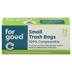 For Good 4 Gallon Trash Bags Small 25 ea