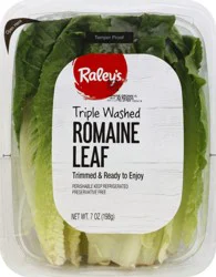 Raley's Romaine Leaf Lettuce, Triple Washed - 7 oz