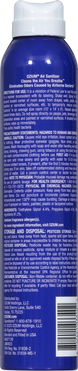 slide 9 of 12, Ozium Country Fresh Air Sanitizer 8 oz, 8 oz