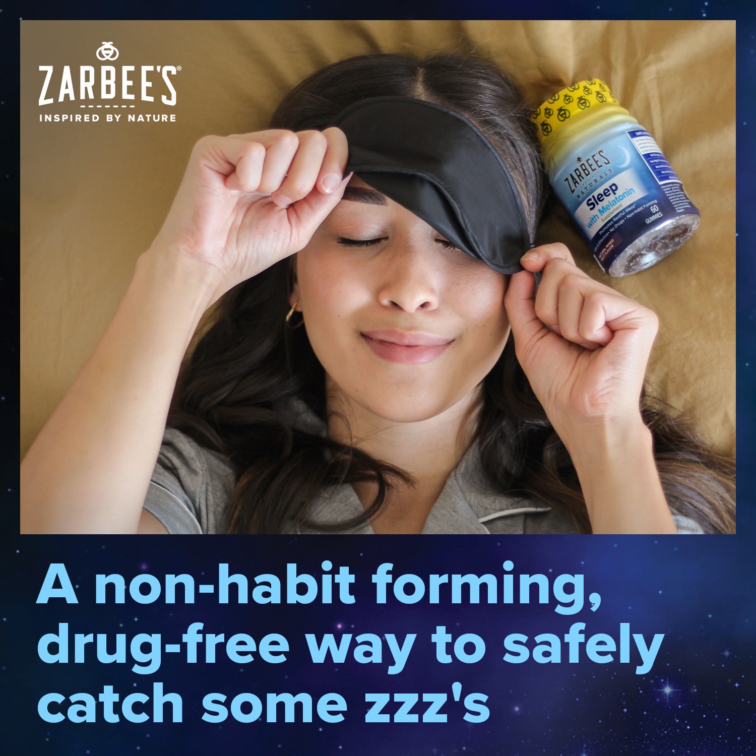 slide 4 of 5, Zarbee's Naturals Adult Sleep + Melatonin Gummies Supplement, Natural Mixed Fruit Flavor, 60 Gummies, 60 ct