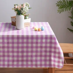 Meijer Corporate Seasonal MCS Easter Gingham Peva Tablecloth, 60 in x 84 in