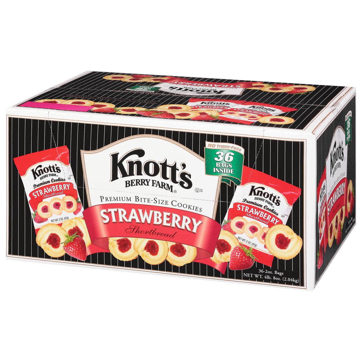 slide 3 of 9, Knott's Berry Farm Strawberry Shortbread Premium Bite-Size Cookies 36 - 2 oz Bags, 36 ct