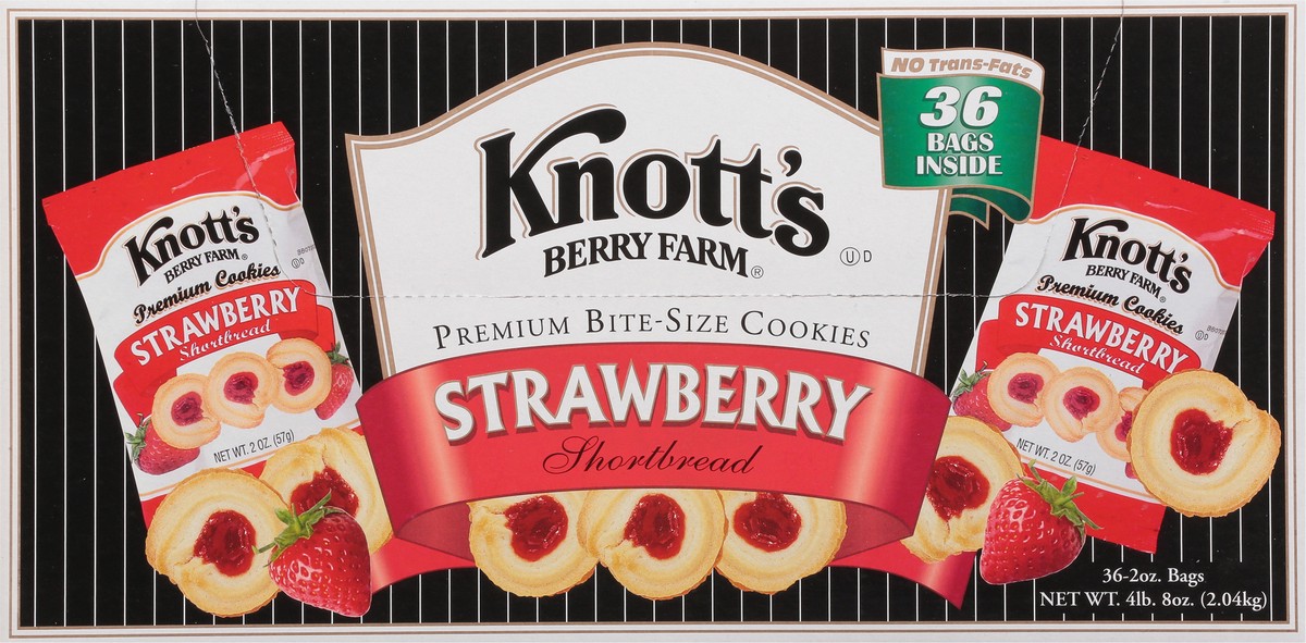 slide 8 of 9, Knott's Berry Farm Strawberry Shortbread Premium Bite-Size Cookies 36 - 2 oz Bags, 36 ct