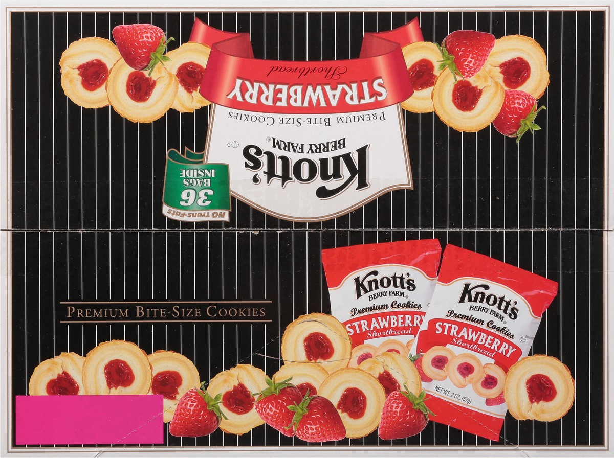 slide 6 of 9, Knott's Berry Farm Strawberry Shortbread Premium Bite-Size Cookies 36 - 2 oz Bags, 36 ct