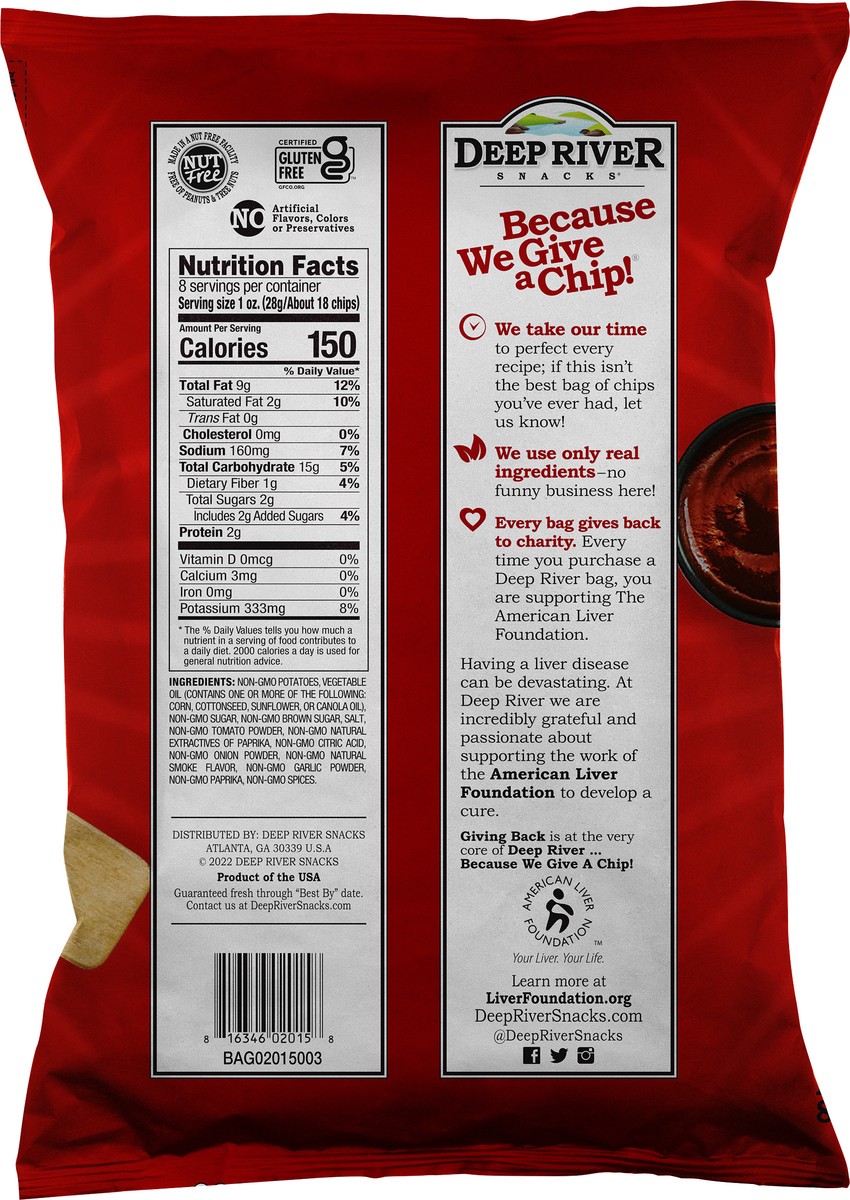 slide 2 of 3, Deep River Snacks Deep River® mesquite BBQ kettle chips - 8 oz, 8 oz