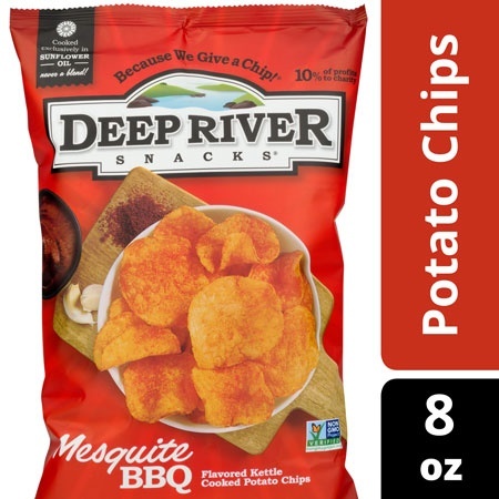 slide 1 of 1, Deep River Snacks Mesquite BBQ Kettle Chips, 8 oz