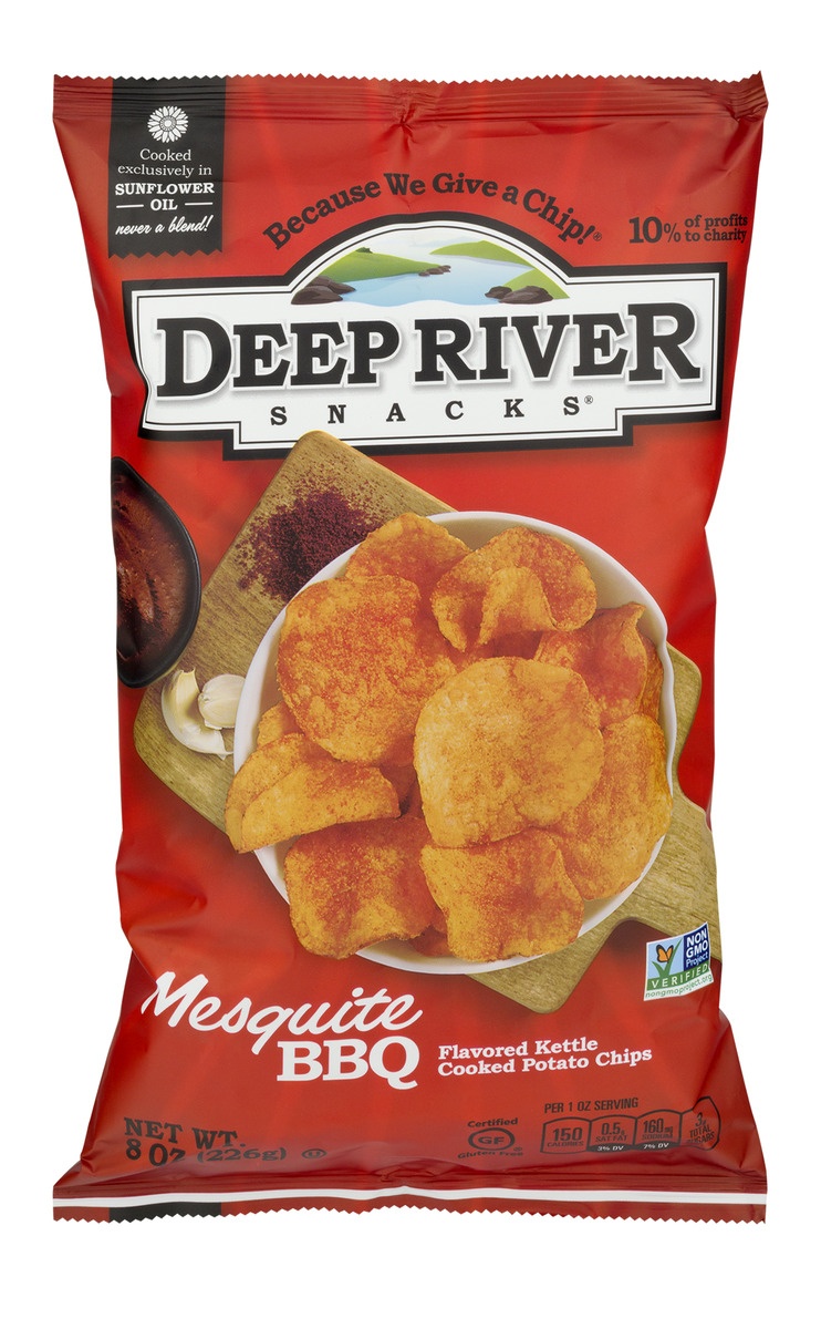 slide 1 of 1, Deep River Snacks Mesquite BBQ Kettle Chips, 8 oz