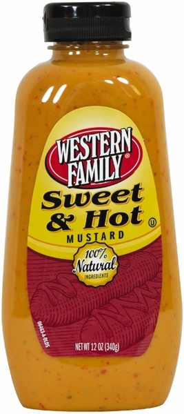 slide 1 of 1, Western Family Mustard Sweet Hot, 12 oz