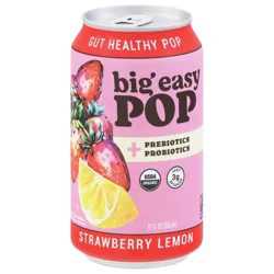 Big Easy Pop Strawberry Lemon Sparkling Drink 12 oz