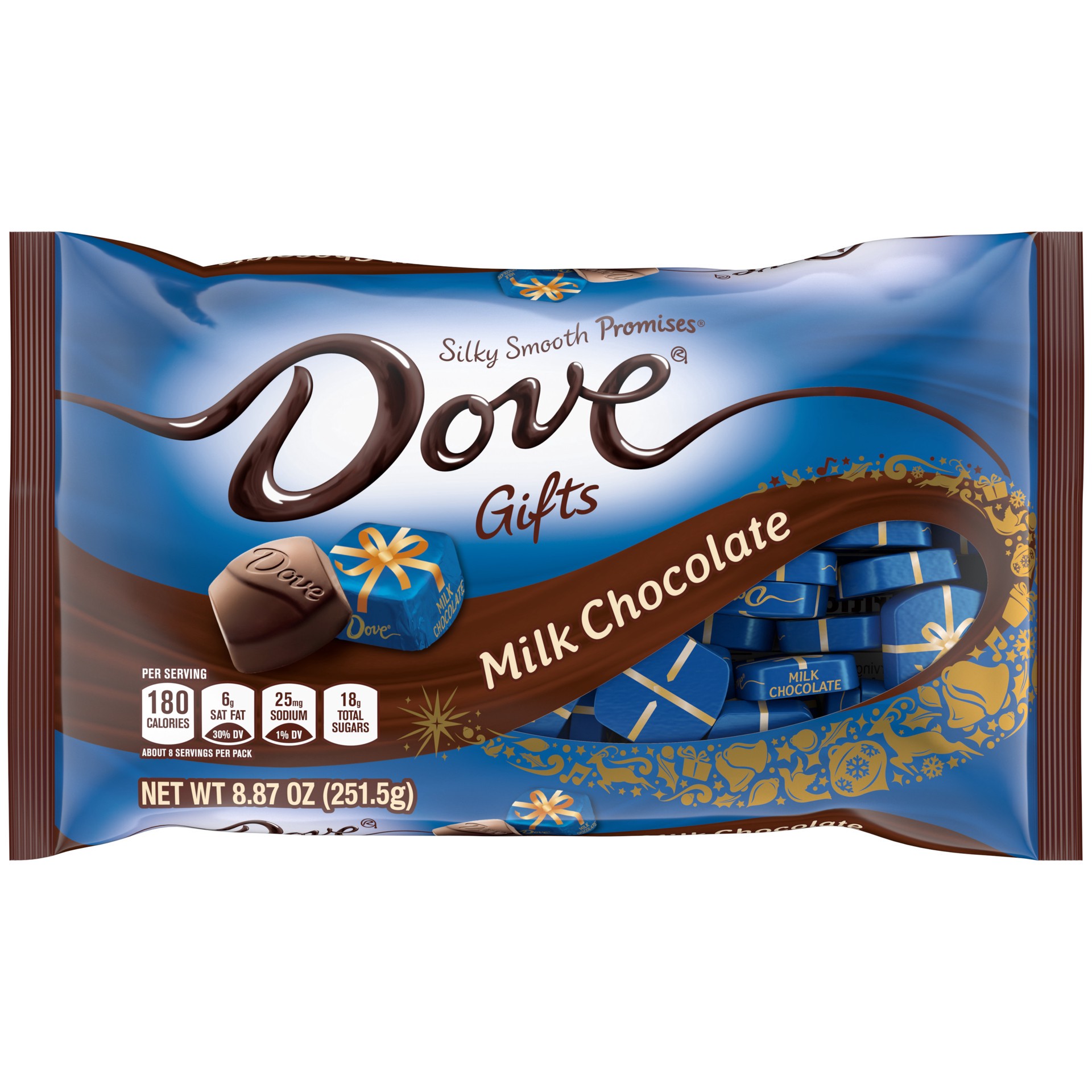 slide 1 of 8, DOVE PROMISES Milk Chocolate Christmas Candy Gifts , 8.87 oz Bag, 8.87 oz